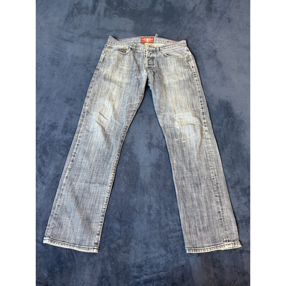 Vintage Lucky Brand Mens Button Fly Straight Leg Denim Jeans Blue 33x32